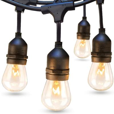 China Old-fashioned outdoor commercial grade Edison string Edison bulb vintage waterproof bulbs string18 Edison lights 15 hanging sockets durable for sale