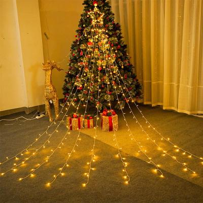 China Christmas Eve Lighting Starlight Outdoor LED String Fairy Lights 8 Multicolor Fashion Waterfall Lights for Christmas Tree Decoration for sale