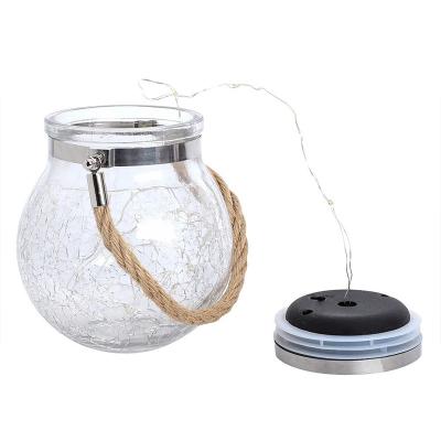 China The light colorful solar light garden decoration solar color lead glass jar lamp outdoor solar lead glass jar light for sale