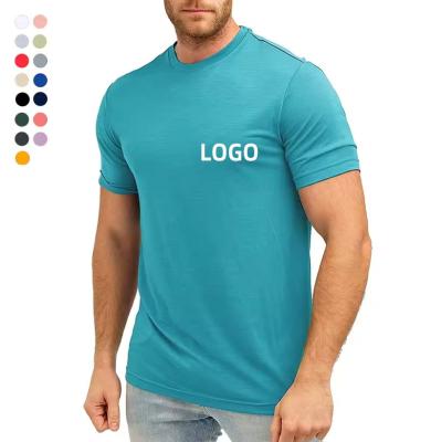 China Quick Dry Men's Gym Wear Light Weight Printed T-Shirts Solid Plain Breathable Knitted Fabric tees Long Length Fitness wholesale t shirt for sale