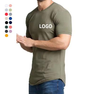 China Quick Dry custom Fashion sports fitness gym tees mens round fitness short sleeve t shirts wholesale tshirt for sale