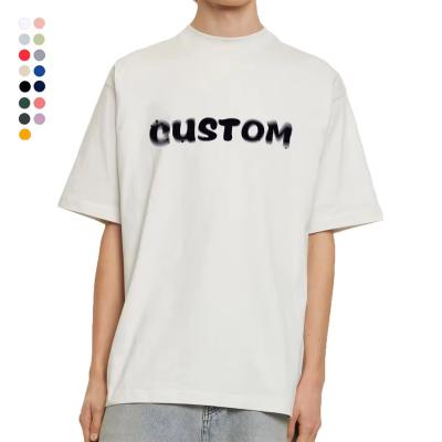 China Quick Dry wholesale men's custom plain oversized tshirt fashion heavyweight tees shirt blank streetwear puff print t shirt for men for sale