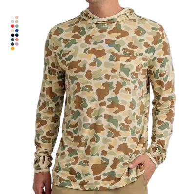 China Other Custom fishing hoodies Sublimation 190 gsm hoodie 100% polyester tactics outdoors Sports sweatshirt camo hoodies for sale