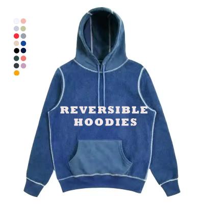 China Other manufacturing 3d printed motorcycle armored pullover reversible hoodie graphic 350gsm hoody screen printed 100% cotton hoodies for sale