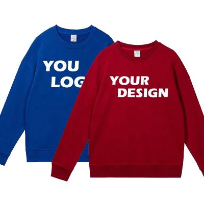 China Anti-pilling Custom Factory cheap price 350g Fleece Pullover casual Sweatshirt Long Sleeve Women Men Crewneck Sweatshirt for sale