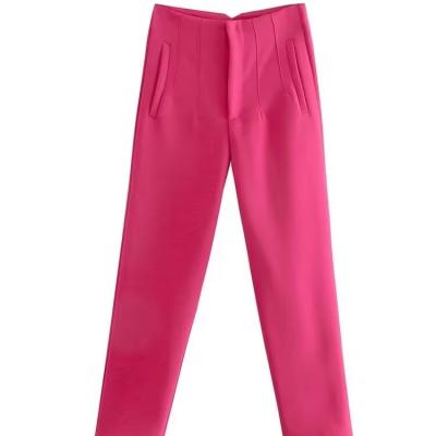 China Quick Dry wholesale 33 Colors Hot Sale Women Pants High Waisted Bottom Slim Fitting Casual Trousers High Quality Long Pants for sale