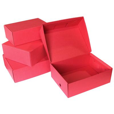 China Spot Recyclable Goods Printed Colorful Corrugated Mailer Box Christmas Gift Red Pink Color Courier Shoe Mailing Box for sale