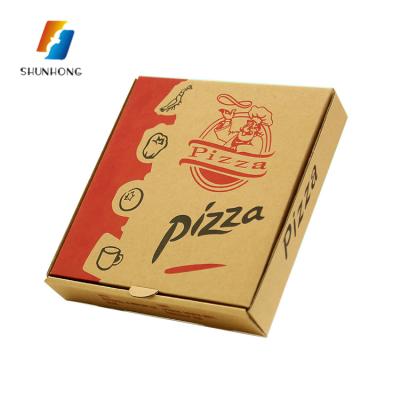 China Recyclable custom printed reusable corrugated paper pizza packaging delivery box with low price for sale