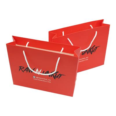 China Recyclable Wholesale Custom Eco Friendly Tote Bag Shopping Bag Scrap Red Logos for sale