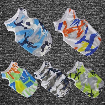 China Sports Print Vest Accessories Wholesale Pet Clothes Summer Brand Designer Luxury Camouflage Print Dog Clothes For Small Dogs for sale