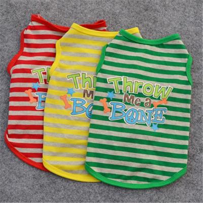 China CLASSIC New Cooling Summer Tank Top Suit Style Dog Cotton Sports Print Sexy Thin Letter Clothes Striped Pet Vest Clothes for sale