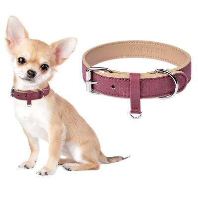 China New Design Handmade High End Viable Your Own Extra Durable Fashion Small Dog Collar With Belt Buckle for sale