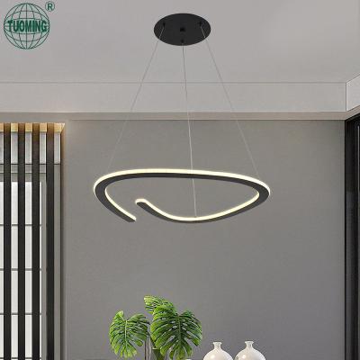 China Modern Bedroom Living Room Decoration Aluminum Acrylic Remote Control / App Control Gold Hanging Led Pendant Light for sale