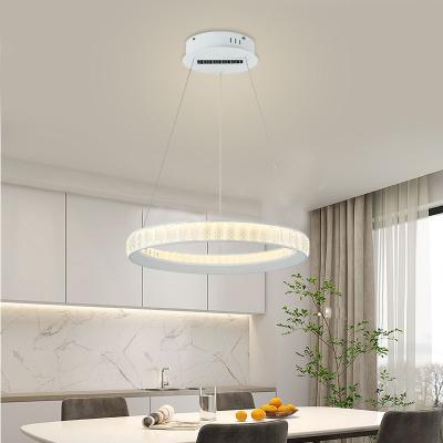 China Wholesale Factory Wholesale Crystal Modern Bedroom Living Room Decoration White Hanging Led Chandelier Remote Control / App Control for sale