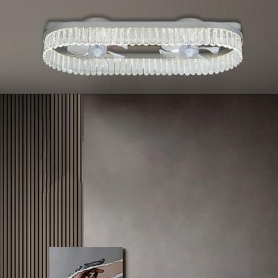 China Crystal Living Room Chandelier Ceiling Fans Factory Wholesale Indoor Decoration Factory Remote Control / App Control Aluminum Light for sale