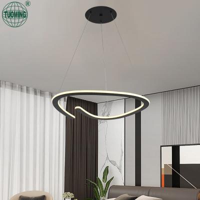 China Decoration Hotel Morden Remote Control / App Control Surface Mounted Aluminum Dimmable Hanging Led Pendant Light for sale