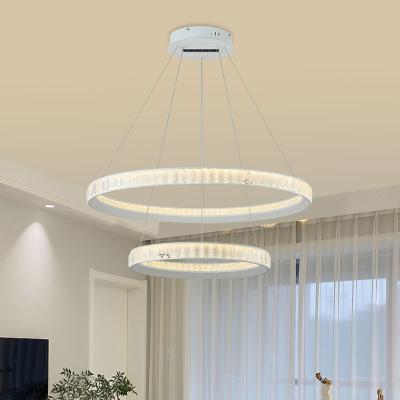 China Hot Sale Decoration Living Room Morden Remote Control / App Control Surface Mounted Hanging Led Pendant Light for sale