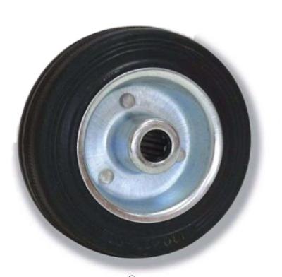 China Flexible And Durable 200mm 8 Inch Industrial Rubber Top Plate Fixed Caster Rigid Caster Wheels Single Wheel for sale