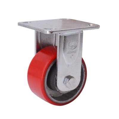 China 4 Inch PVC Rigid Caster Fixed Heavy Duty Industrial Rigid Caster Wheels For Carts for sale