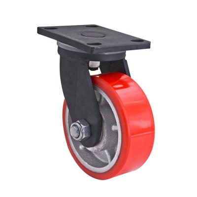 China Industrial 4 Degree 1 Ton Extra Heavy Duty Forklift Caster Swivel 360 Inch Wheels PU for sale