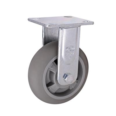 China 6 Inch Stiff Industrial Heavy Duty Caster Rigid TPR Caster Wheel Fixed Caster for sale