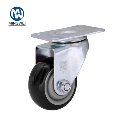 China High Quality Medium Duty Bearing Furniture 3 Inch PVC/PU Double Swivel Plate Caster for sale