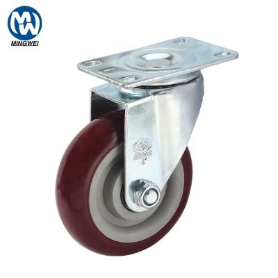 China 3inch 4inch 5inch Rigid PVC Swivel Fixed / Rigid Industrial Furniture Caster Wheel With Brake for sale