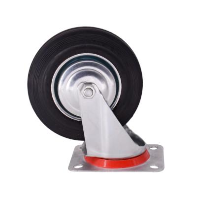 China Flexible And Durable Industrial 125mm Swivel Casters 75mm 100mm 4 Inch Rubber Wheels for sale