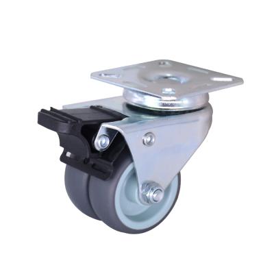 China Silent Twin 2 Inch TPR Wheel Swivel Light Duty Caster With Lock for sale