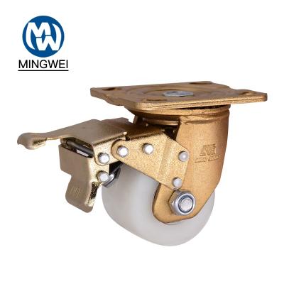 China Swivel With Brake 3 Inch Nylon Caster Wheel With Brake Series Industrial Caster Wheel Plate Low Weight Weight Caster for sale