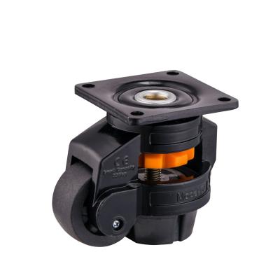 China PIVOT Black Color Height 500kg 80A Adjustable Swivel Leveling Caster Wheel for sale