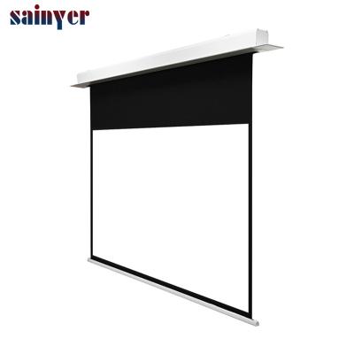 China 120 Inch Electric Voltage Floor Electric Screen For Ambient Light Rejecting Short Throw Laser 4k Projector Screen for sale