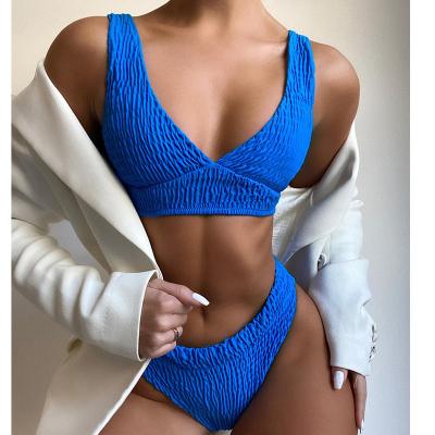 China New Textured Windproof Material Sexy Swimsuit Brazilian Beach Wear Lift Off The Shoulder Beach Women Swimwear Bikini for sale