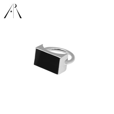 China BOHEMIA Framing Setting Rectangular Agate Ring New Female Fashion Ring Dating Ring for sale