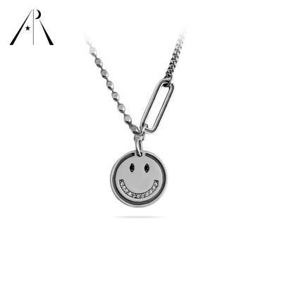 China FASHIONABLE Wholesale Charm 925 Sterling Silver Smile Face Pendant Necklace Jewelry for sale