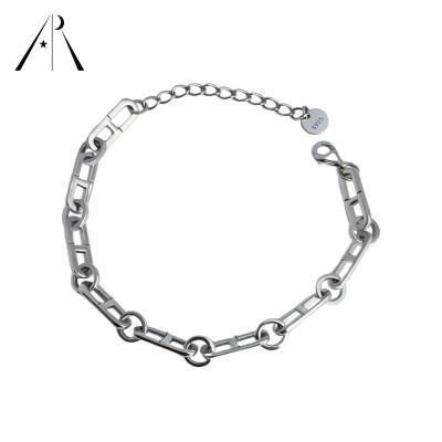 China Hiphop 925 High Quality Women's Sterling Silver Bracelet Fashion Style Simple Link Chain Bracelets 2021 for sale