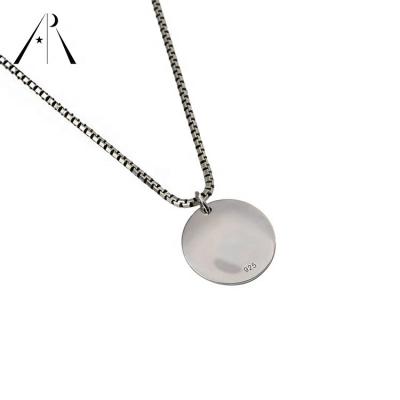 China Classic Hot Sale Silver Plated Design Coin 925 Sterling Silver Charm Pendant Silver Necklace for sale