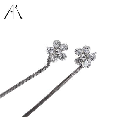 China Fine Line BOHEMIA Earrings Flower Dangle Earrings Sterling Silver 925 New Design Silver Plated Earrings for sale