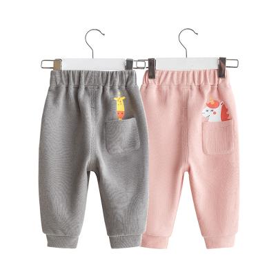 China Color Fade Proof Newborn Baby Trousers Cotton Animal Cartoon Designs Cotton Printed Baby Long Pants for sale