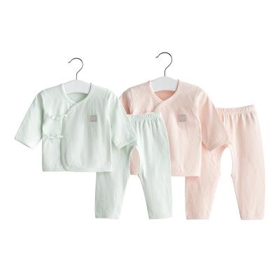 China Breathable Newborn Baby Pajamas Sets Summer Shorts Sleeve Knitted Cotton Tops Boys Girls Teams 2 Pieces Baby Clothing for sale