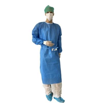 China Manufacturer Comfortable Level 2 Isolation 50gsm SMS Disposable Cloth Surgical Gown for sale