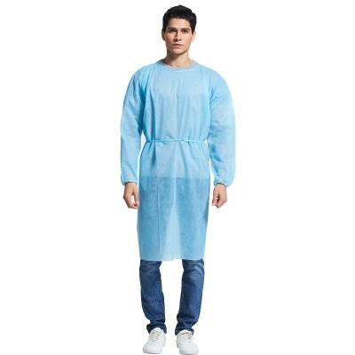 China Comfortable Hospital Fit Surgical Protective Equipment PP Clinic Yellow Patient Pe Isolation Gown for sale