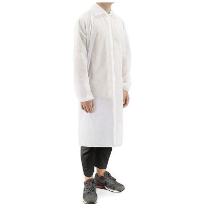 China Comfortable Fit Disposable PP SMS Lab Nonwoven Coat For Doctor Nurse for sale