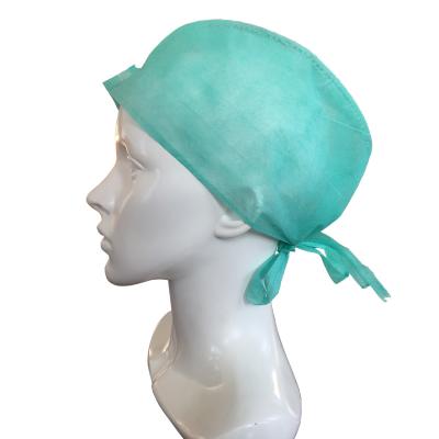 China Green Flexible Non Woven Tie On Doctor Hat Machine Made Cheap Cost for sale