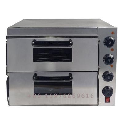 China Automatic Electric Commercial Snacks Factory Restaurant Stainless Steel Double Layer For Home Pizza Oven for sale