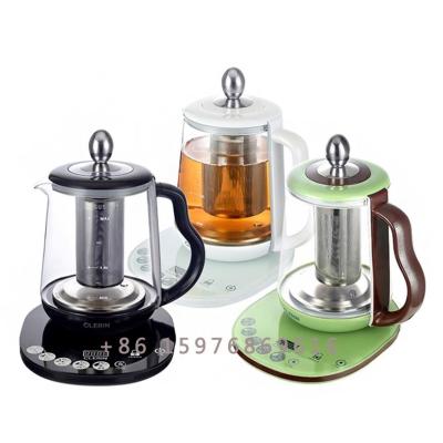 China 360 Degree Factory Price 1.8L Low Rotation Modern Multifunctional Electric Glass Tea Kettle With Tray Set for sale