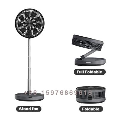 China 2022 Rechargeable Folding Camping Fan Folding Telescopic Storage Fold Away Portable Air Cooling Fan for sale