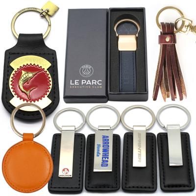 China Fashional Souvenir Gifts Wholesale Bulk Handmade Custom Car Brand Logo PU Leather Key Chain Key Chain Manufacturer for sale