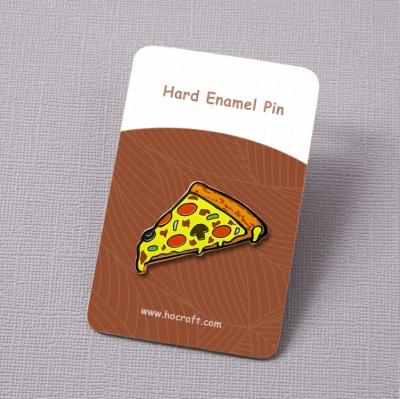 China Europe Personalized Pin Manufacturer Pizza Lapel Pin Badge Custom Metal Food Shaped Enamel Pin for sale