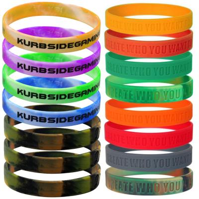 China Silicone Wristband Wrist Band Environmental Friendly Design Your Own Logo Rubber Silicone Bracelets Custom Made Personalized Cheap for sale